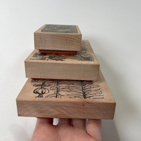 Vtg Stampa Rosa Wood Rubber Stamp Botanical Floral Set Scrapbooking Card Making - Picture 12 of 14